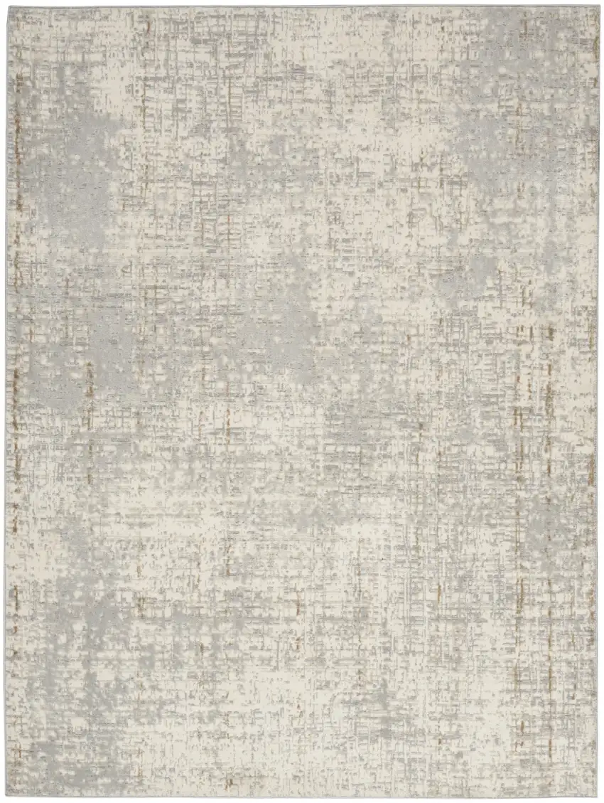 Gray Abstract Power Loom Area Rug Photo 6