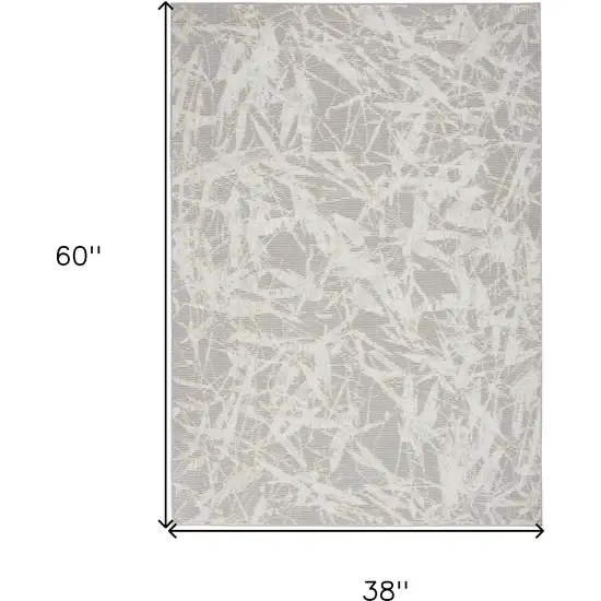 Gray Abstract Power Loom Area Rug Photo 3