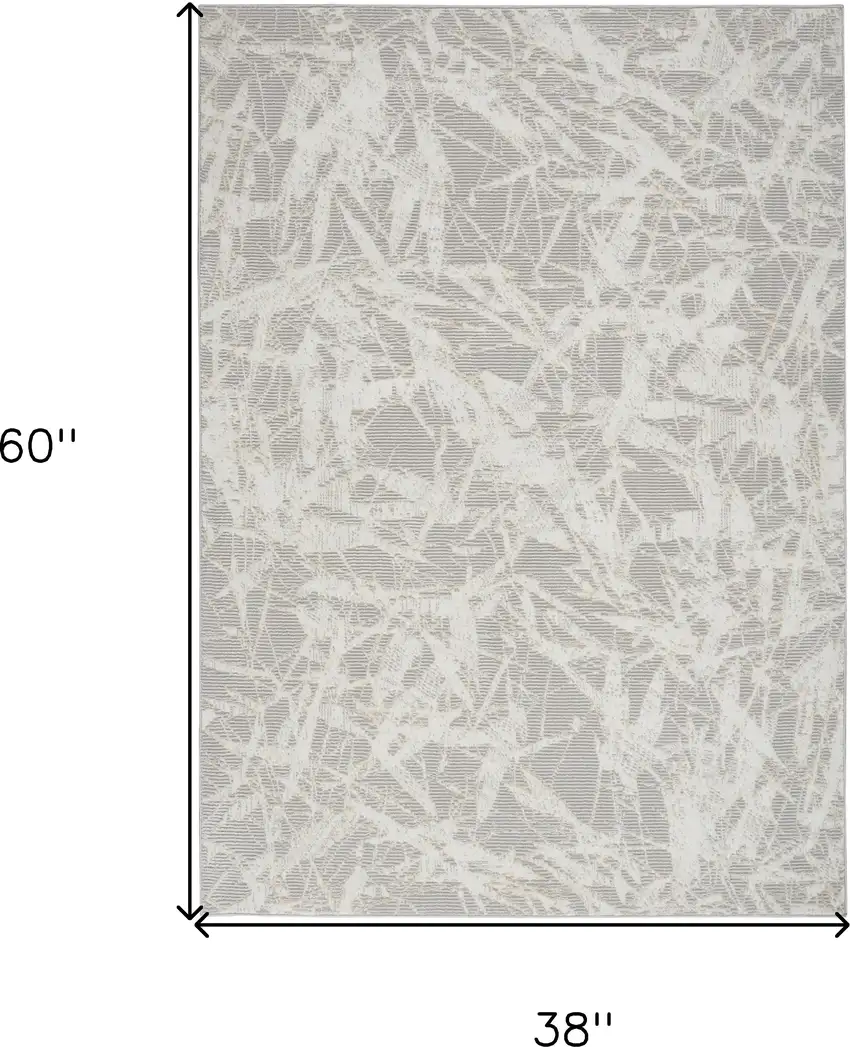 Gray Abstract Power Loom Area Rug Photo 3