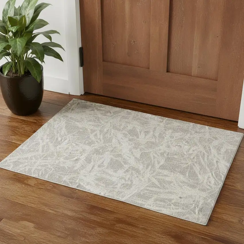 Gray Abstract Power Loom Area Rug Photo 1