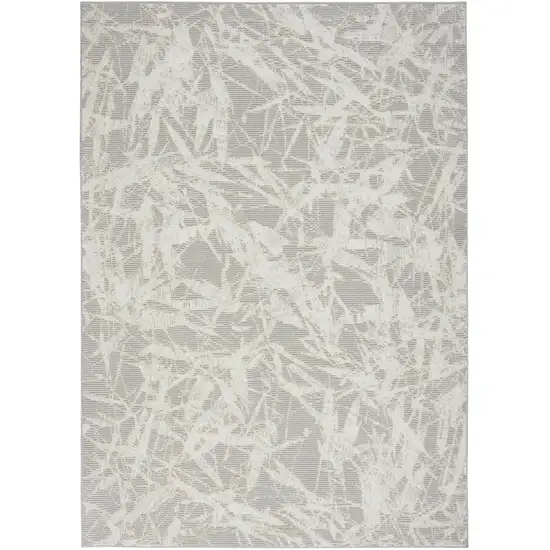 Gray Abstract Power Loom Area Rug Photo 7