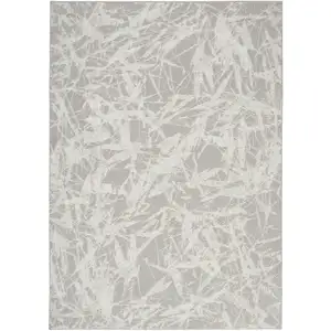 Photo of Gray Abstract Power Loom Area Rug