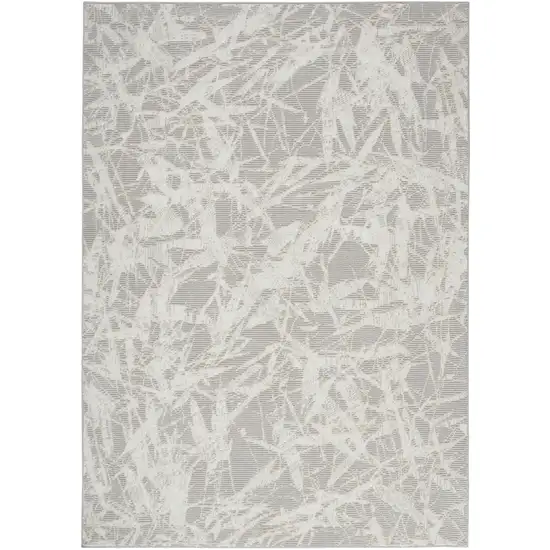 Gray Abstract Power Loom Area Rug Photo 2