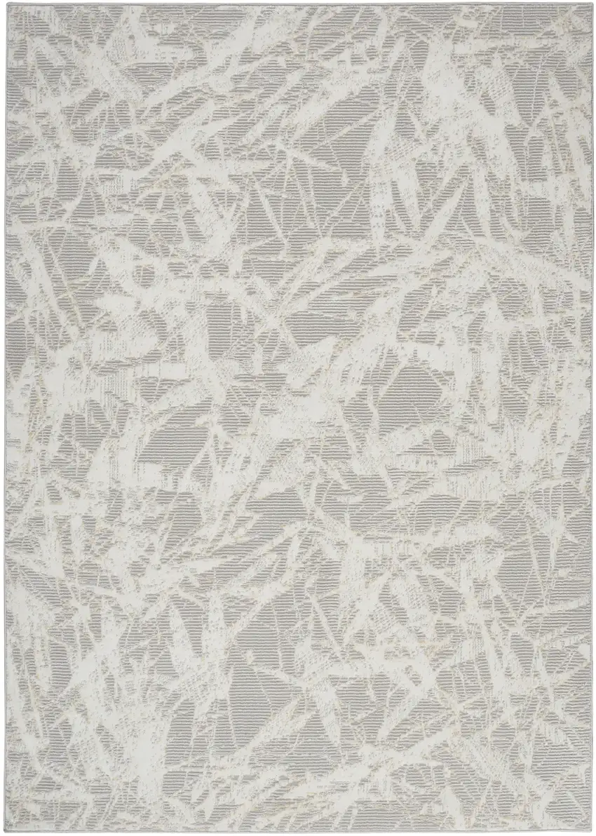 Gray Abstract Power Loom Area Rug Photo 2
