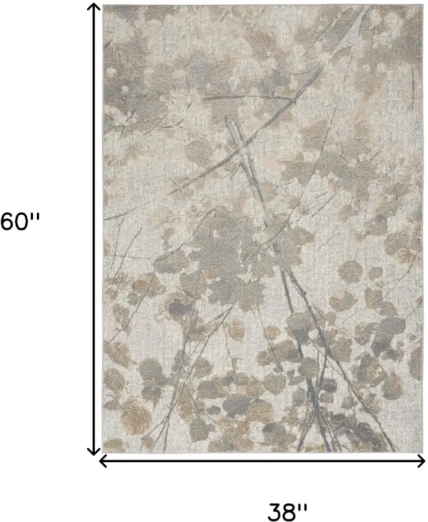 Gray Abstract Power Loom Area Rug Photo 3