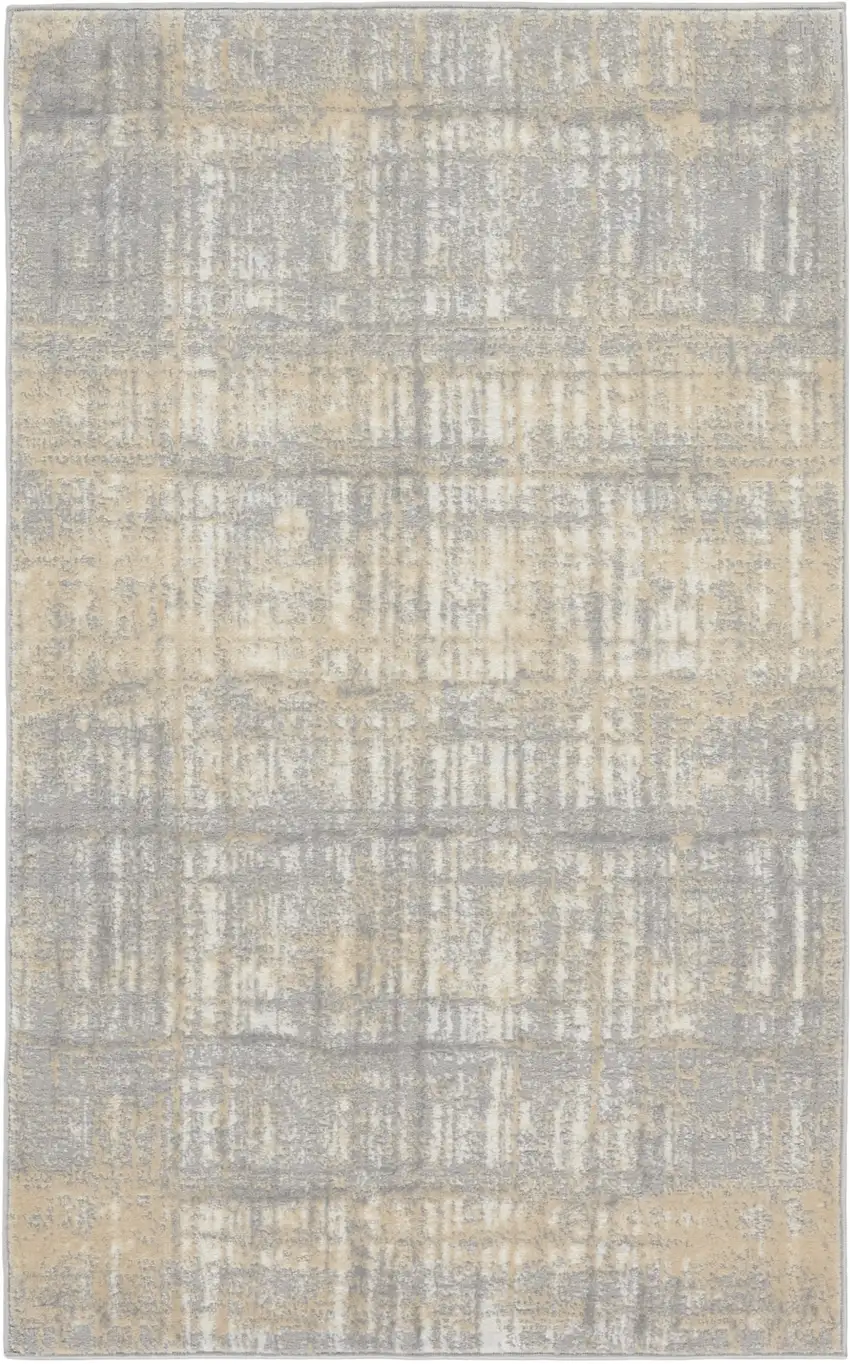 Gray Abstract Power Loom Area Rug Photo 7