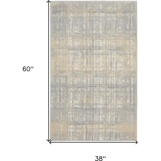 Gray Abstract Power Loom Area Rug Photo 3