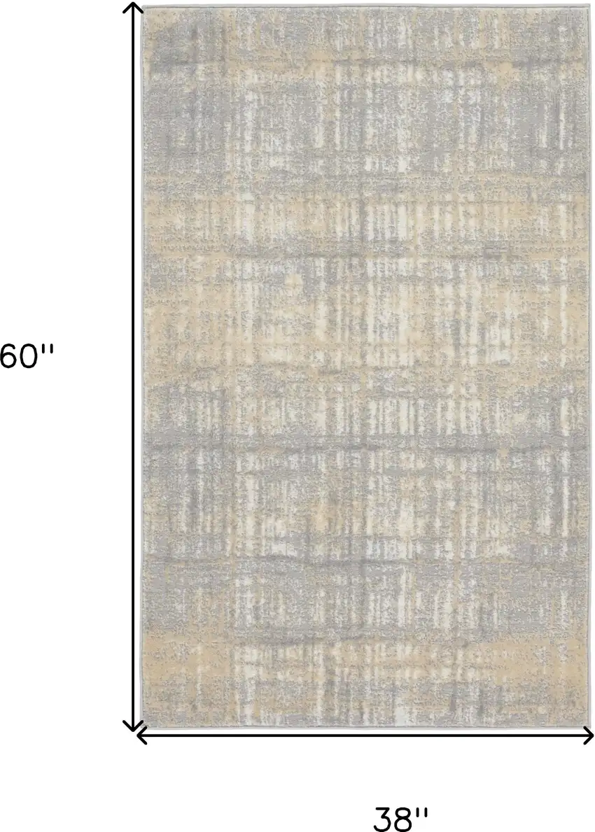 Gray Abstract Power Loom Area Rug Photo 3