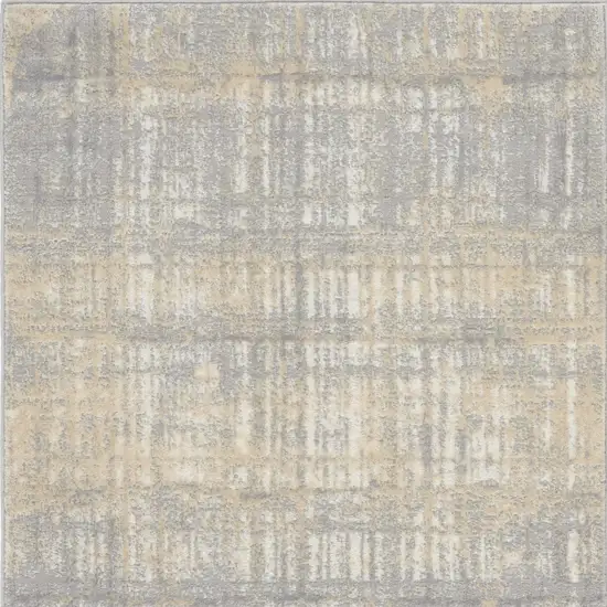 Gray Abstract Power Loom Area Rug Photo 8