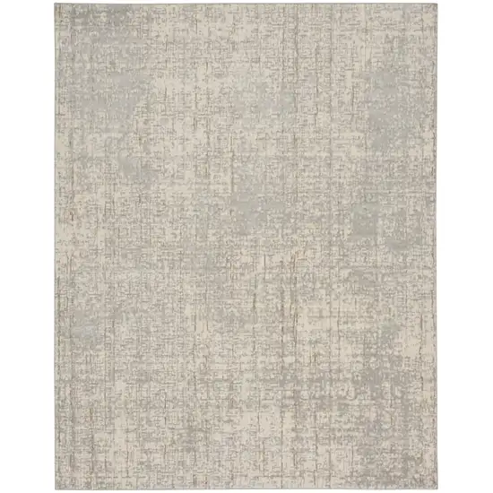 Gray Abstract Power Loom Area Rug Photo 8