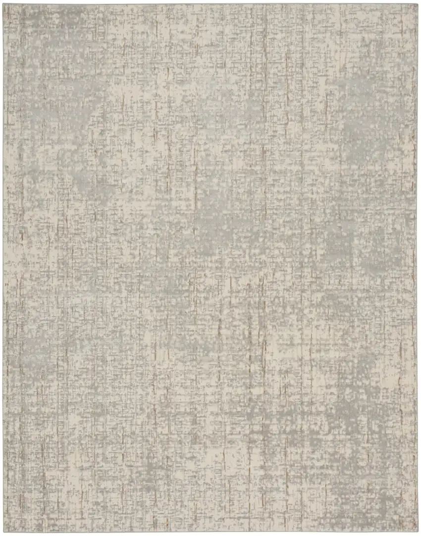 Gray Abstract Power Loom Area Rug Photo 8