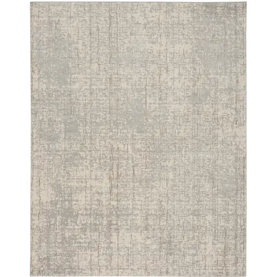Gray Abstract Power Loom Area Rug Photo 7