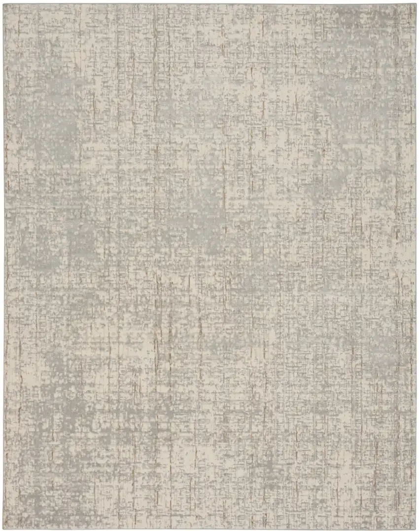 Gray Abstract Power Loom Area Rug Photo 7
