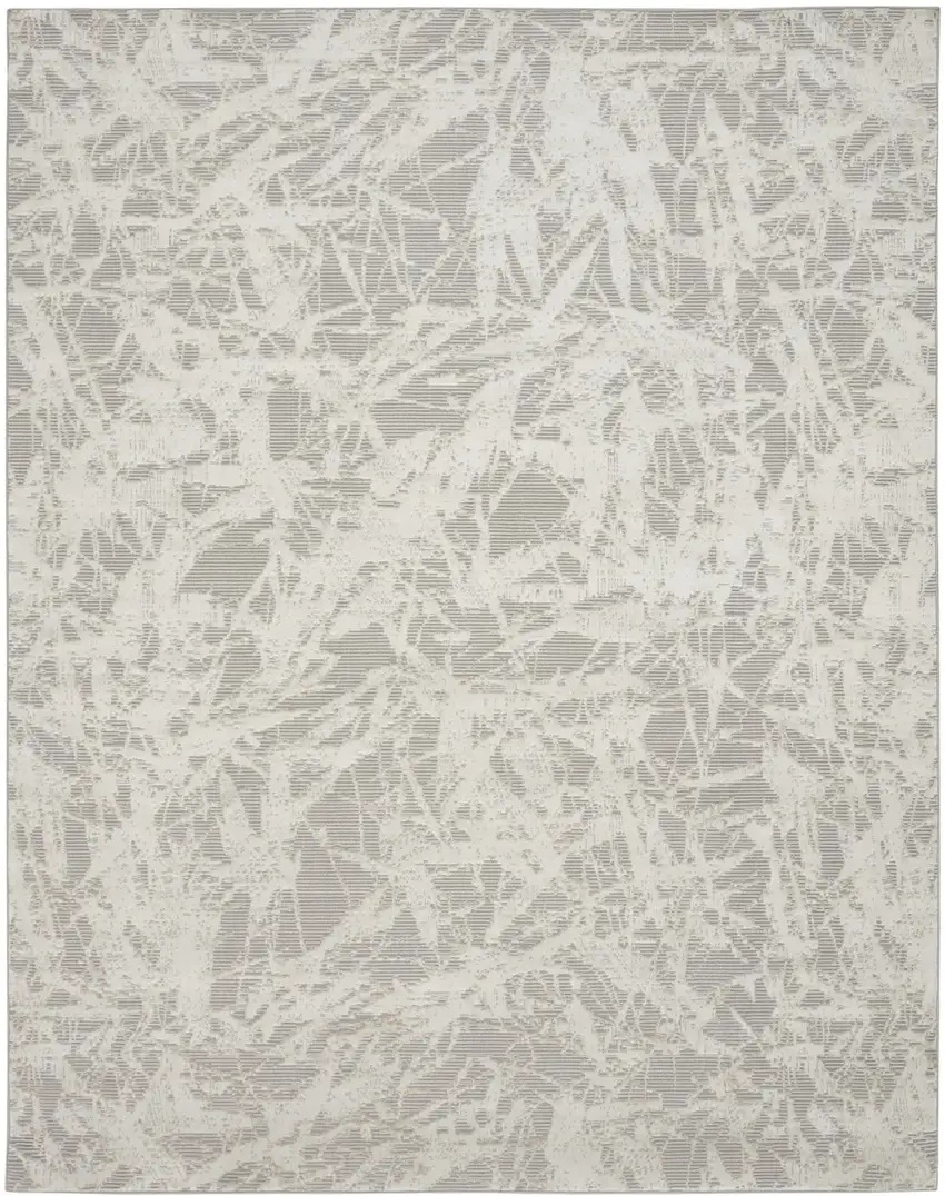 Gray Abstract Power Loom Area Rug Photo 5