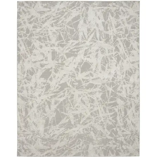 Gray Abstract Power Loom Area Rug Photo 5