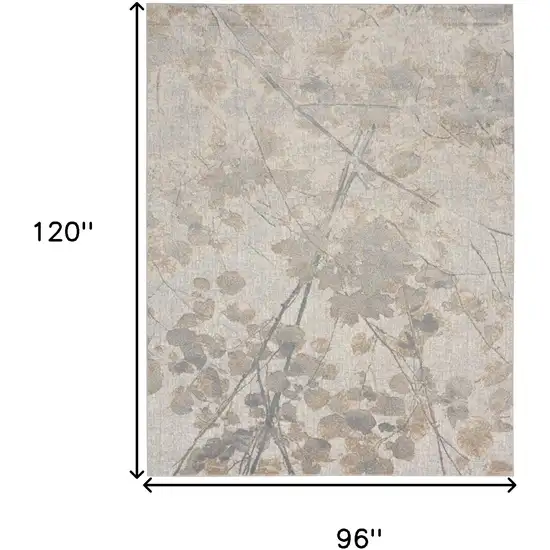 Gray Abstract Power Loom Area Rug Photo 3