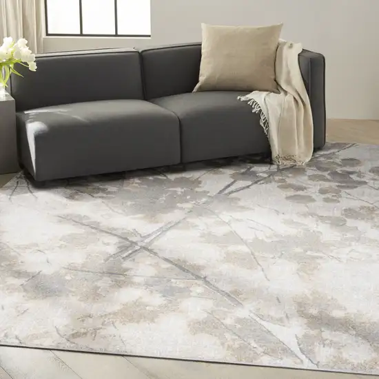 Gray Abstract Power Loom Area Rug Photo 5