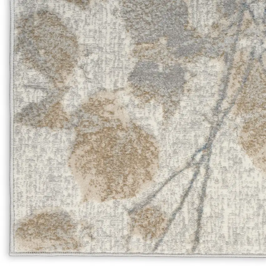 Gray Abstract Power Loom Area Rug Photo 8