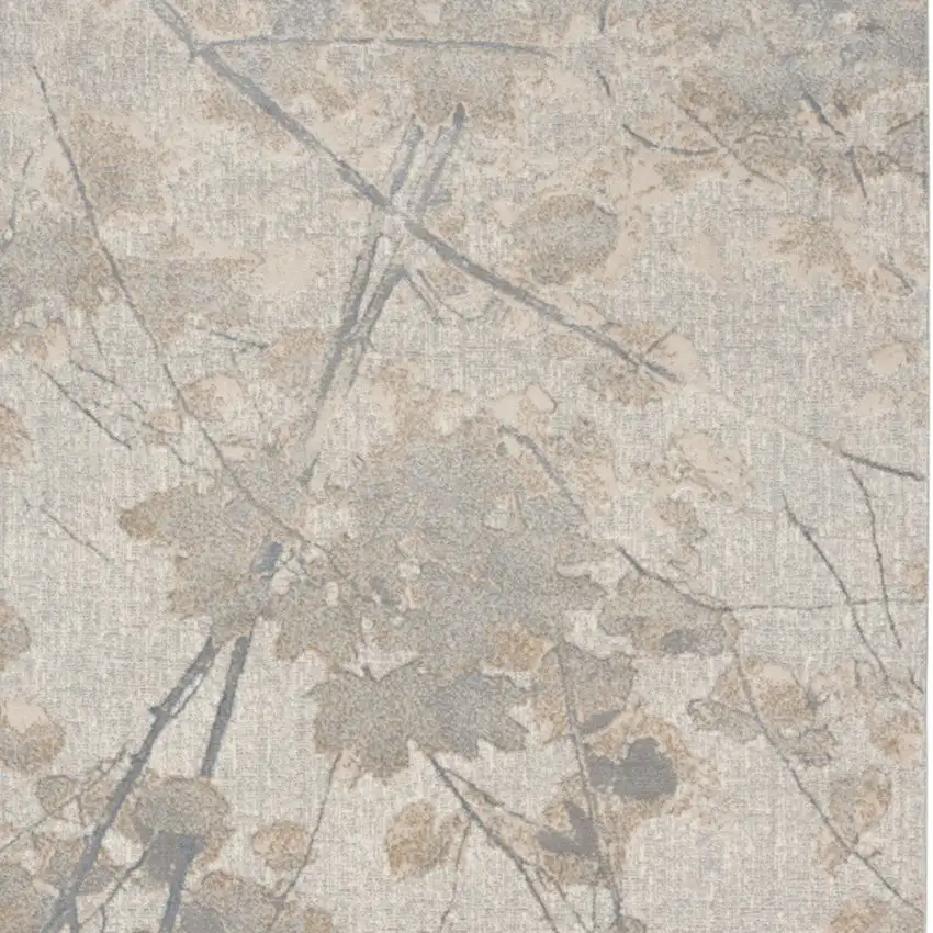 Gray Abstract Power Loom Area Rug Photo 8