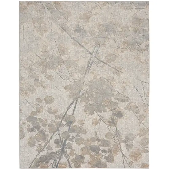 Gray Abstract Power Loom Area Rug Photo 7