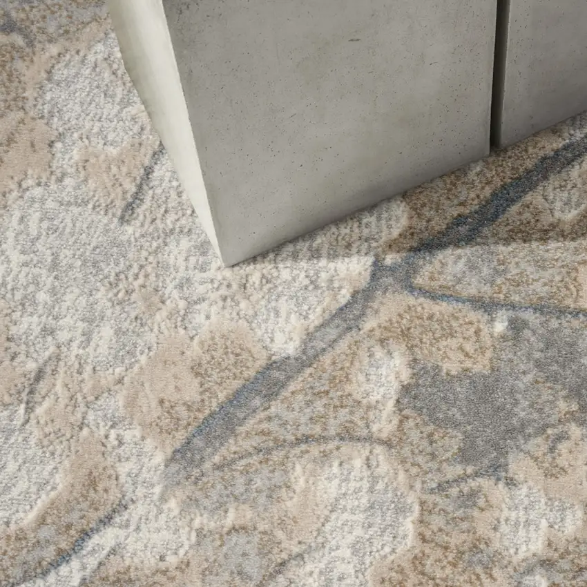 Gray Abstract Power Loom Area Rug Photo 9