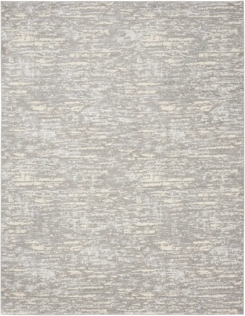 Gray Abstract Power Loom Area Rug Photo 9