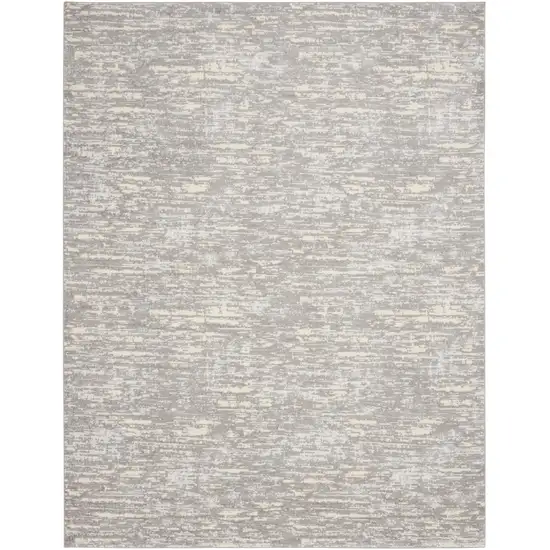 Gray Abstract Power Loom Area Rug Photo 2