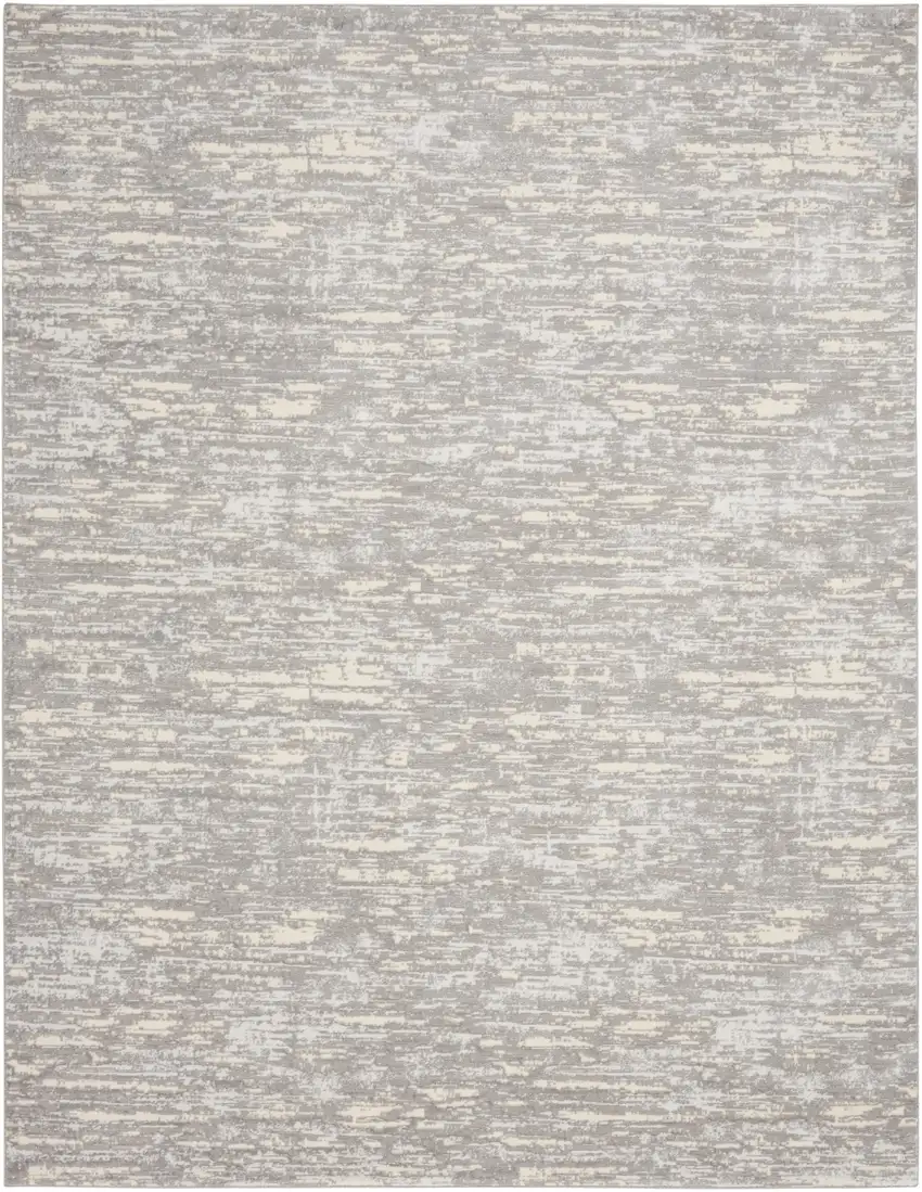 Gray Abstract Power Loom Area Rug Photo 2