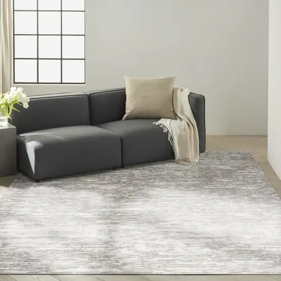 Gray Abstract Power Loom Area Rug Photo 5