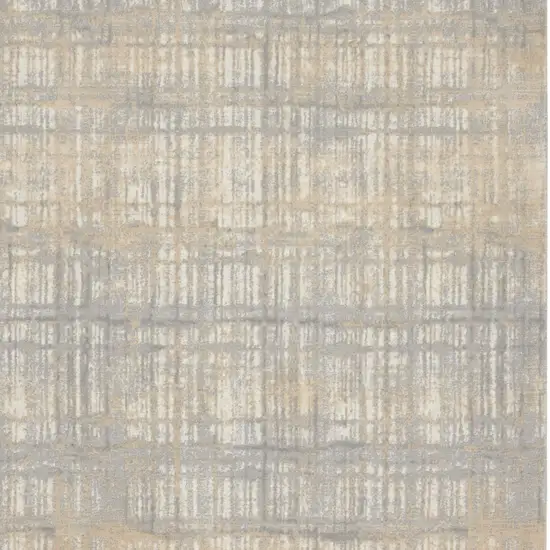 Gray Abstract Power Loom Area Rug Photo 8