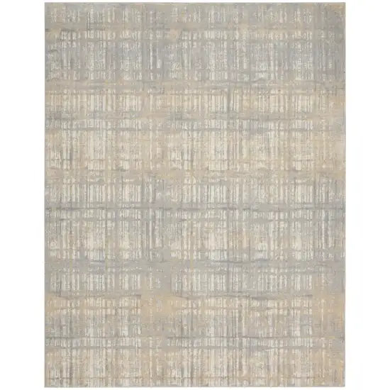 Gray Abstract Power Loom Area Rug Photo 7