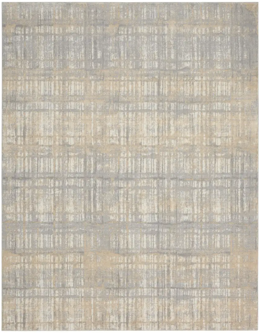 Gray Abstract Power Loom Area Rug Photo 7
