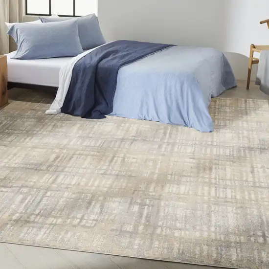 Gray Abstract Power Loom Area Rug Photo 6