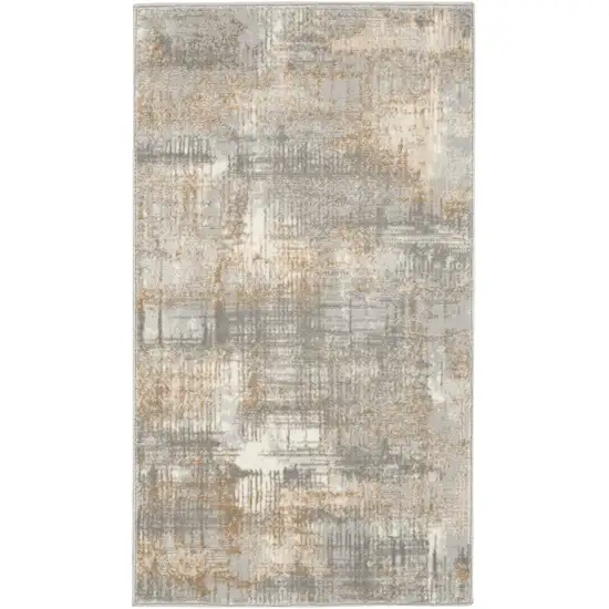 Gray Abstract Power Loom Area Rug Photo 9