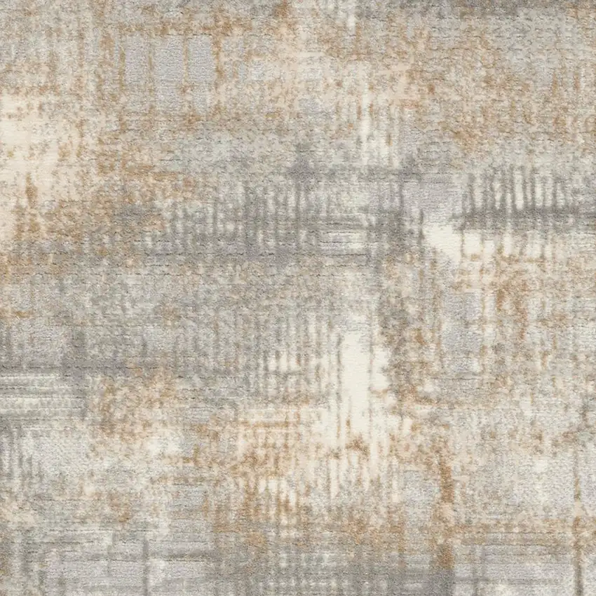 Gray Abstract Power Loom Area Rug Photo 3