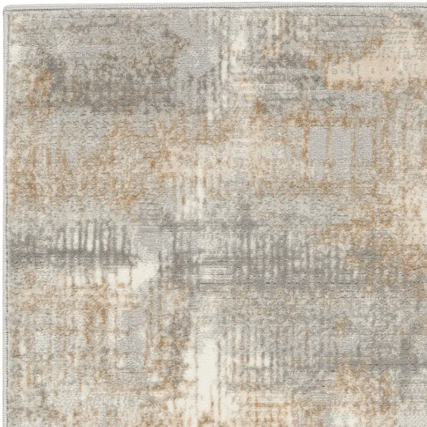 Gray Abstract Power Loom Area Rug Photo 6