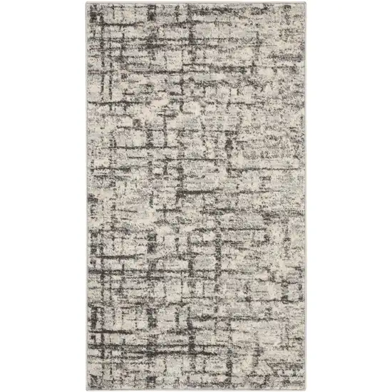 Gray Abstract Power Loom Area Rug Photo 6