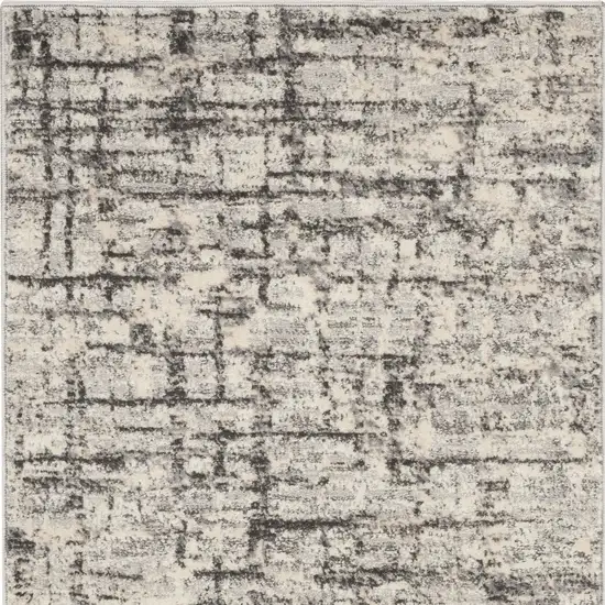Gray Abstract Power Loom Area Rug Photo 8