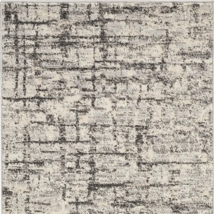 Gray Abstract Power Loom Area Rug Photo 8
