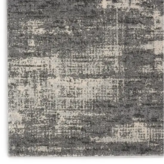 Gray Abstract Power Loom Area Rug Photo 9