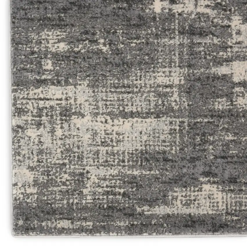 Gray Abstract Power Loom Area Rug Photo 9