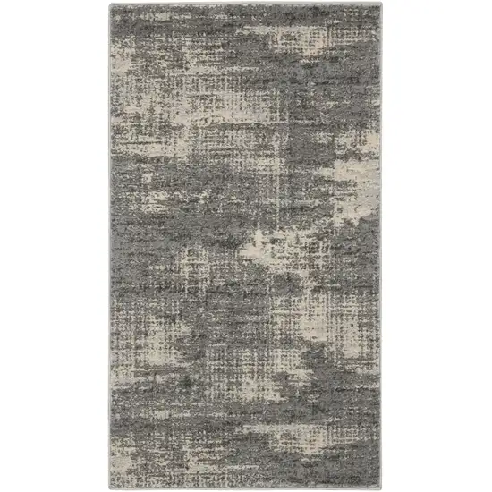 Gray Abstract Power Loom Area Rug Photo 4
