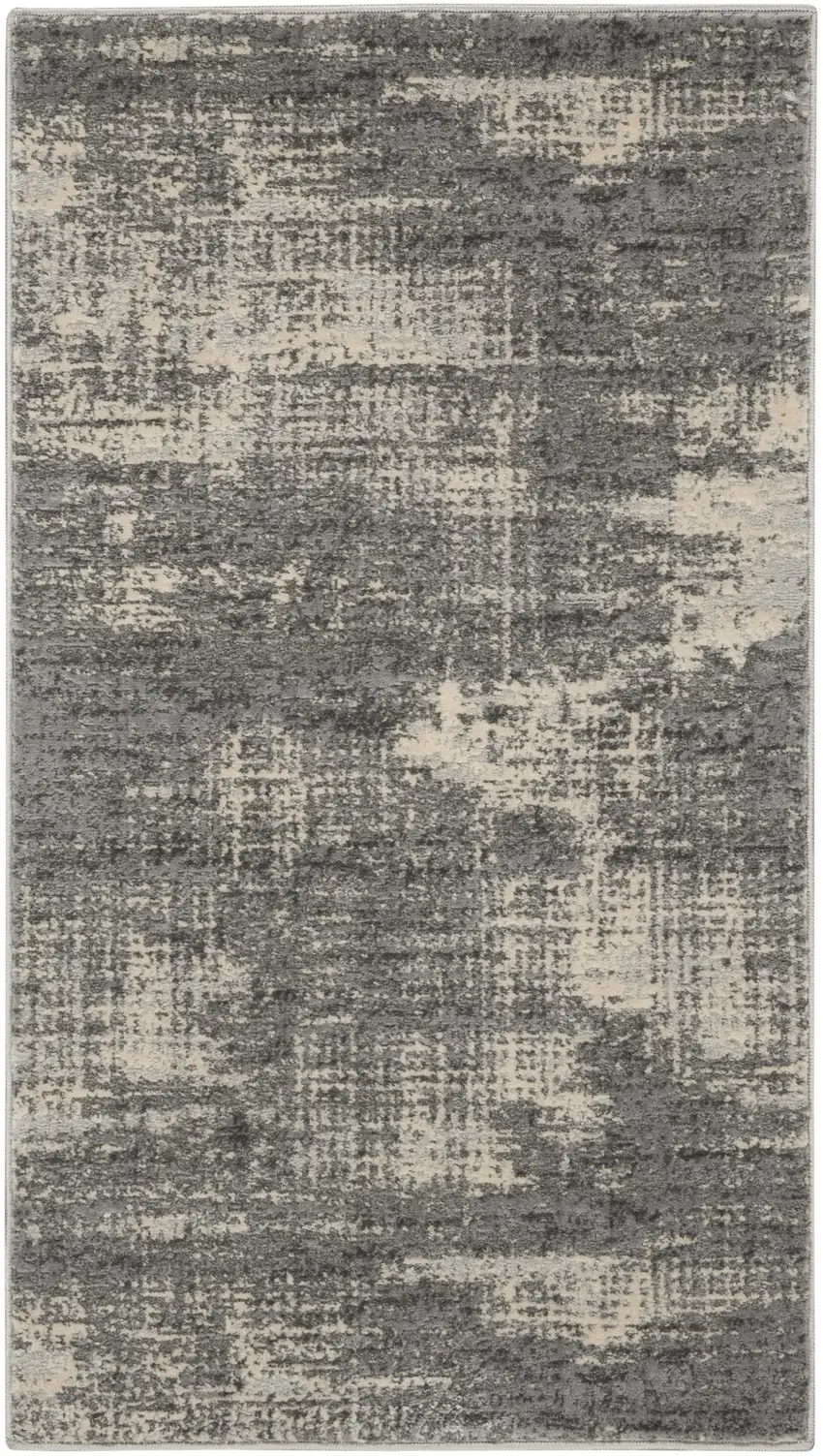 Gray Abstract Power Loom Area Rug Photo 4