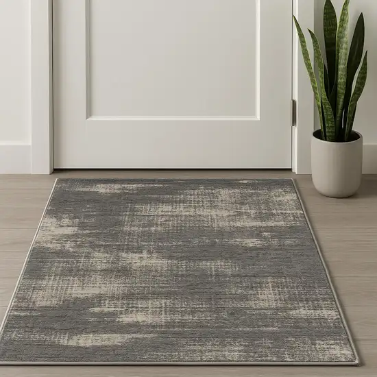 Gray Abstract Power Loom Area Rug Photo 1