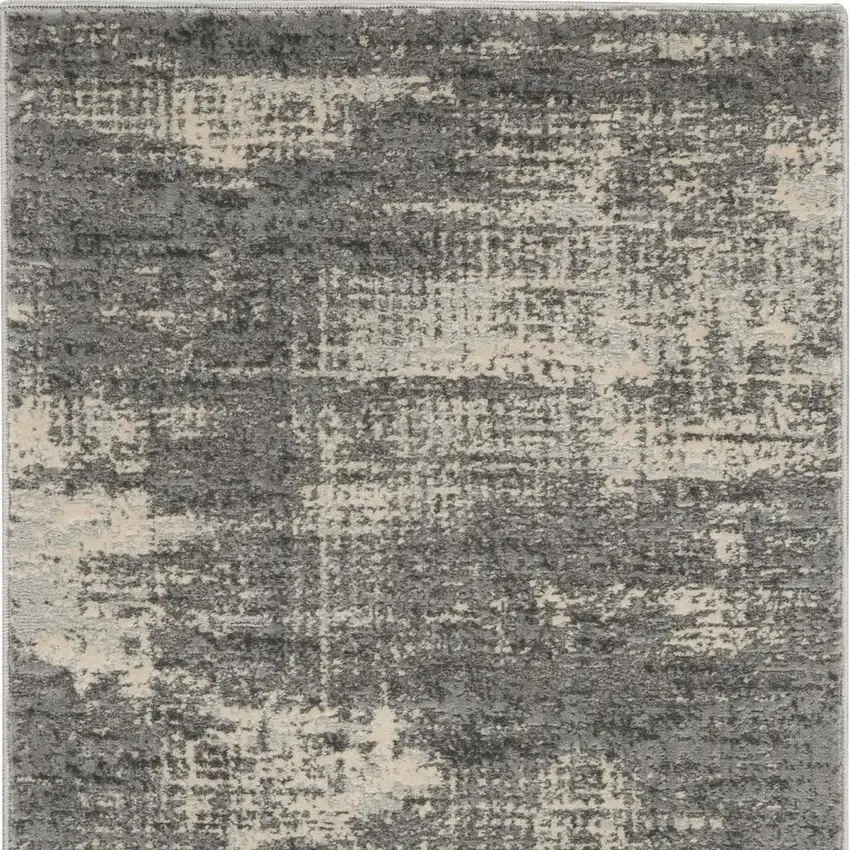 Gray Abstract Power Loom Area Rug Photo 3