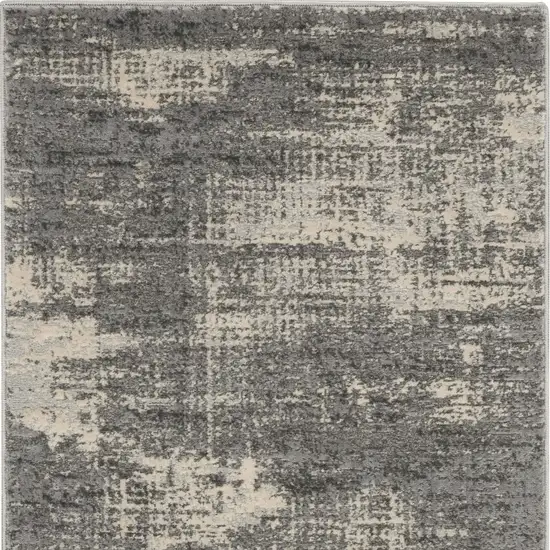 Gray Abstract Power Loom Area Rug Photo 8