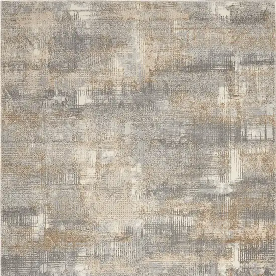 Gray Abstract Power Loom Area Rug Photo 8