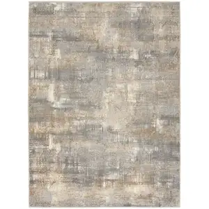 Photo of Gray Abstract Power Loom Area Rug