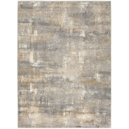 Gray Abstract Power Loom Area Rug Photo 7