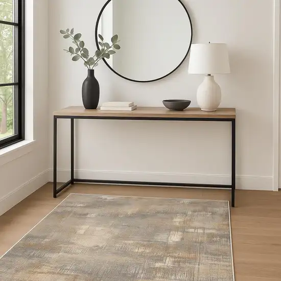 Gray Abstract Power Loom Area Rug Photo 1